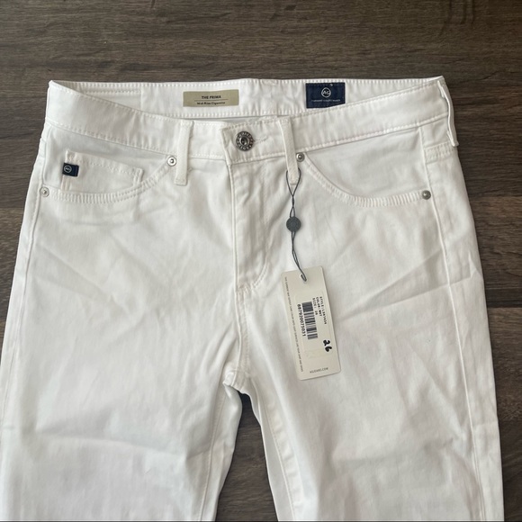 AG Adriano Goldschmied White The Prima Cigarette Leg Jeans Mid Rise Pants - Picture 7 of 14